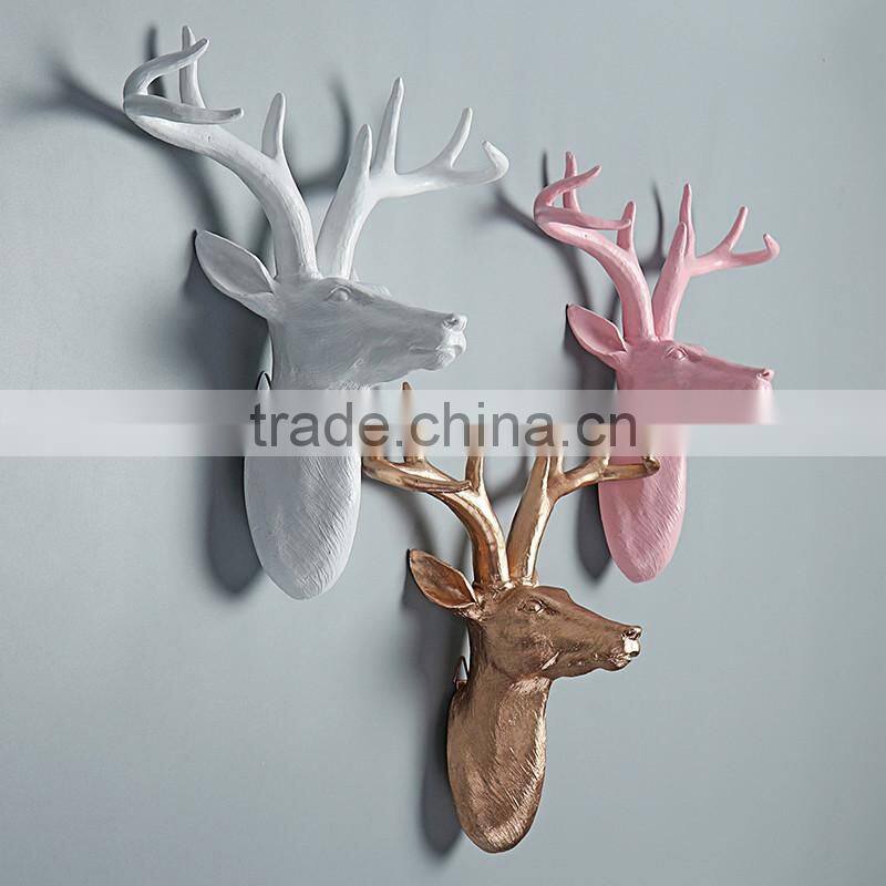 wall hanging white resin deer head