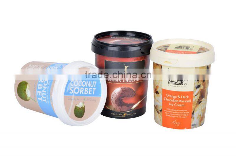 customized IML rigid plastic boxes containers cups packagings