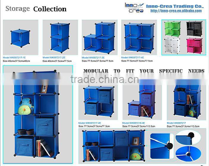 DIY Plastic 3 Cubes Bookcase With Door