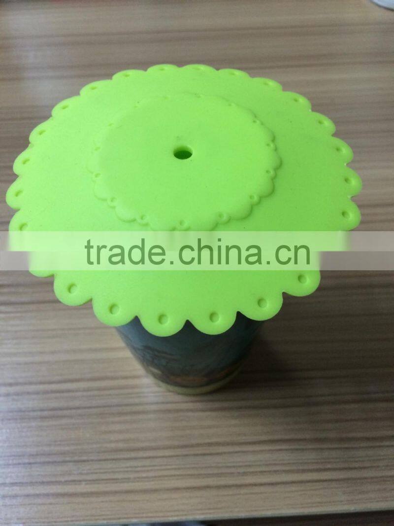 Green beautiful new design silicone cup lid