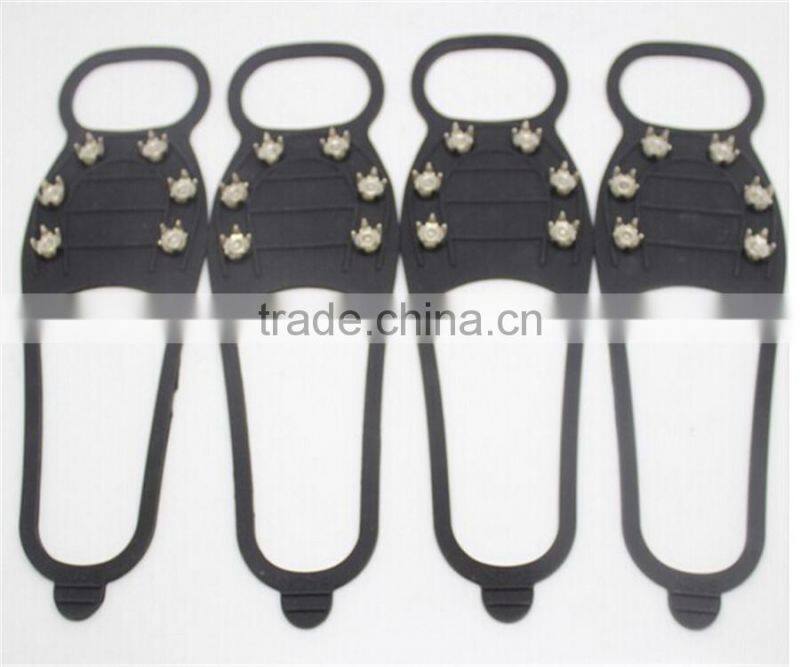 antifrozen and antiskid silicone rubber snow shoes with stainless spikes