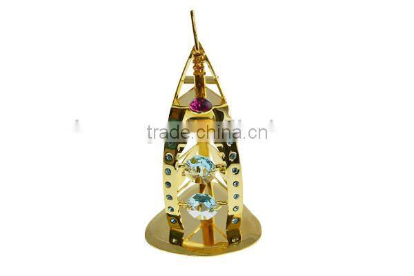 Gold Plated Decorative Sailing Ship with crystals from swarovski