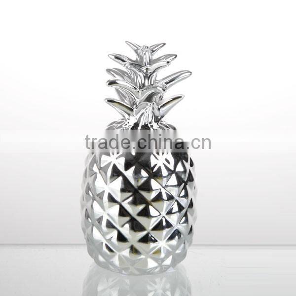 top grade electroplate ceramics pineapple candy jar