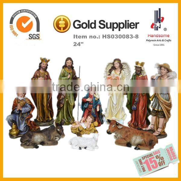 24 Inch Outdoor Decoration Handmade Religious Items Resin Nativity Figurines