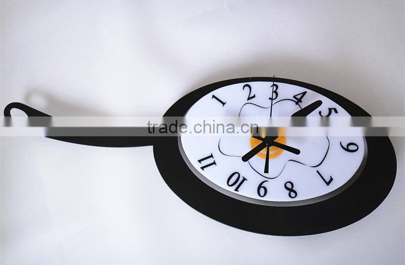 RH-4716 Novelty Egg shaped Metal Skillet Frying Pan Wall Clock