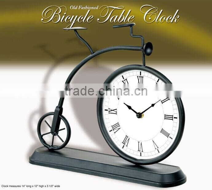 Metal old fashioned Bicycle Table Clock desktop clock