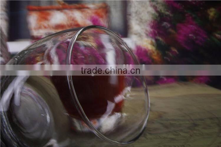 egg shape clear glass drinking cup for red wine and whiskey