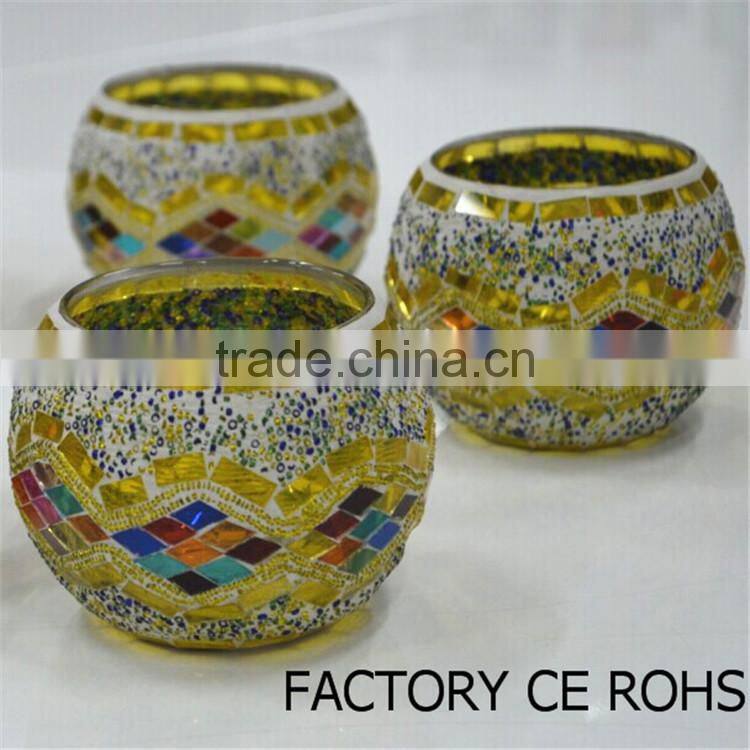 Mulit Color Mosaic Votive Lamp