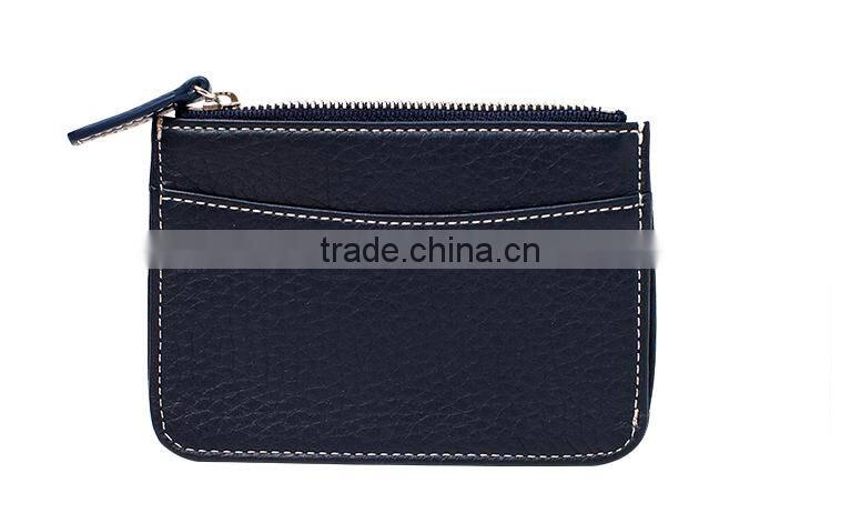 Manufacture zipper men's slim wallet ID credit card holder for man with wallet custom logo