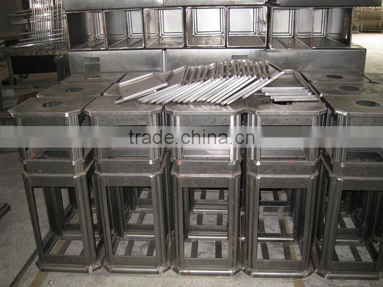 Modern outdoor recycle bin metal garbage waste bin (combo)