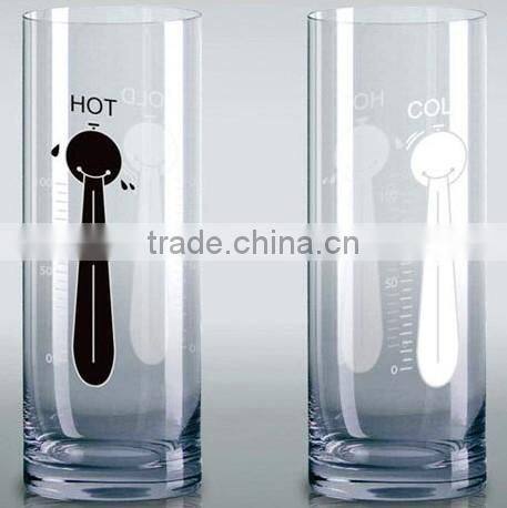 custom made tall color changing glass mug for drinking