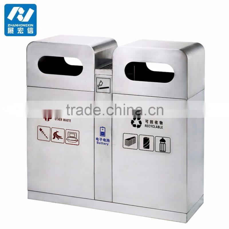 Outdoor large stainless steel trash bin