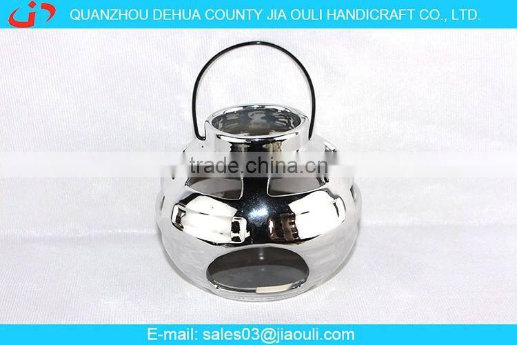 factory price home decoration white ceramic hurricane lamp