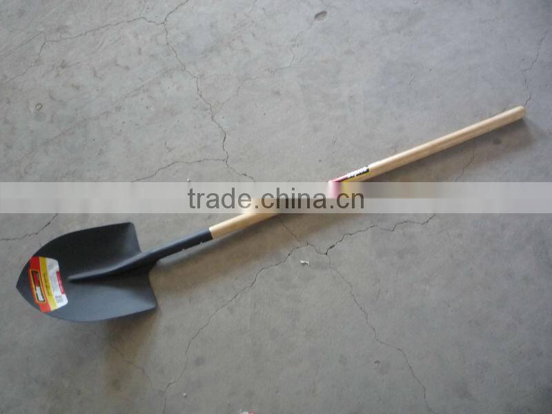 S505L digging shovel with long wood handle