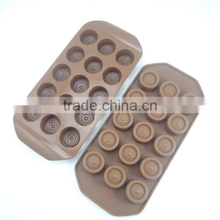 cute 15 cup round chocolate shape silicone ice and cake use cube tray