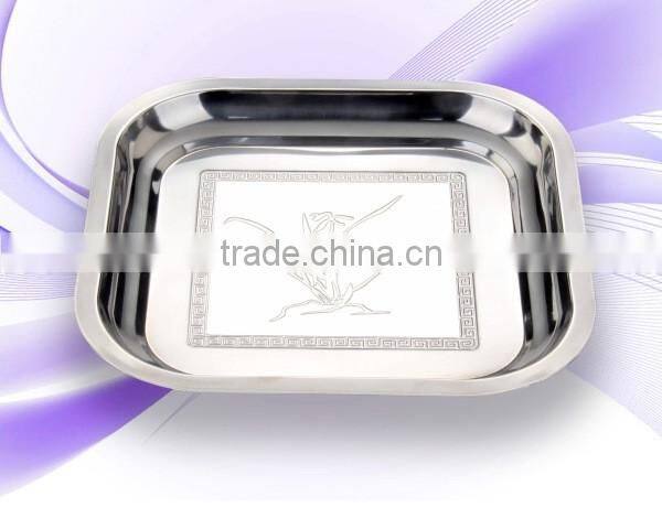 Stalinless Steel Square Serving Tray