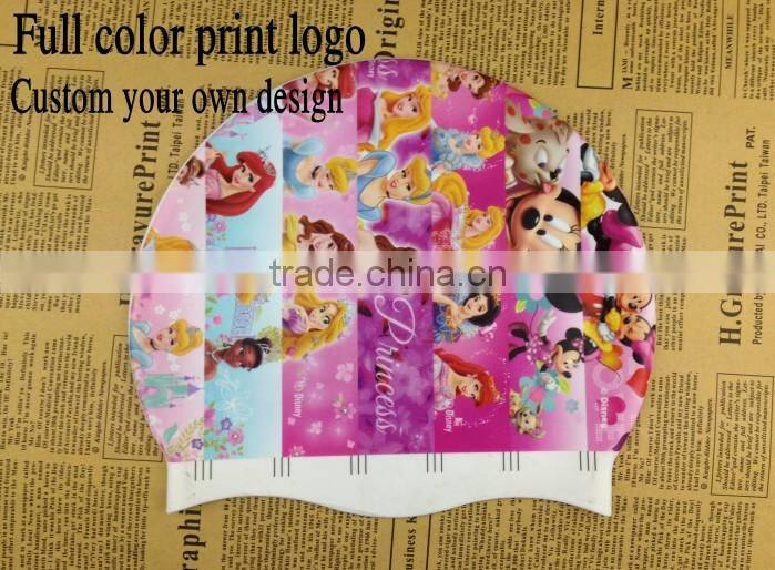 wholesale new design colorful silicone swimming cap for Christmas