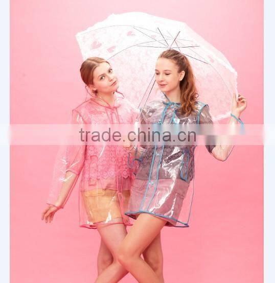 waterproof transparent plastic raincoat