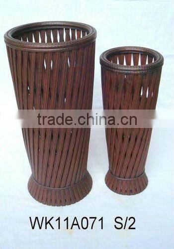 Bamboo flower pot, wooden flower pot.