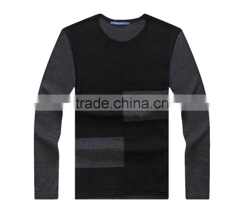 men color combination winter crew neck knit sweater , pullver cardigan