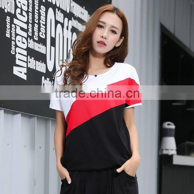 2016 hot sale summer casual women t shirt custom fashion printing t shirt for women
