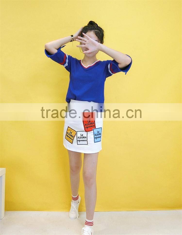 2017 latest design used clothing women's tshirt hot sale in china