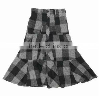 cotton flare hem yarn dyed school uniforms plaid skirts