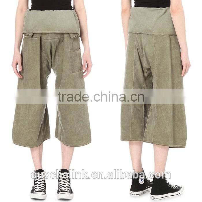 custom ladies cropped cotton trousers patterns new design