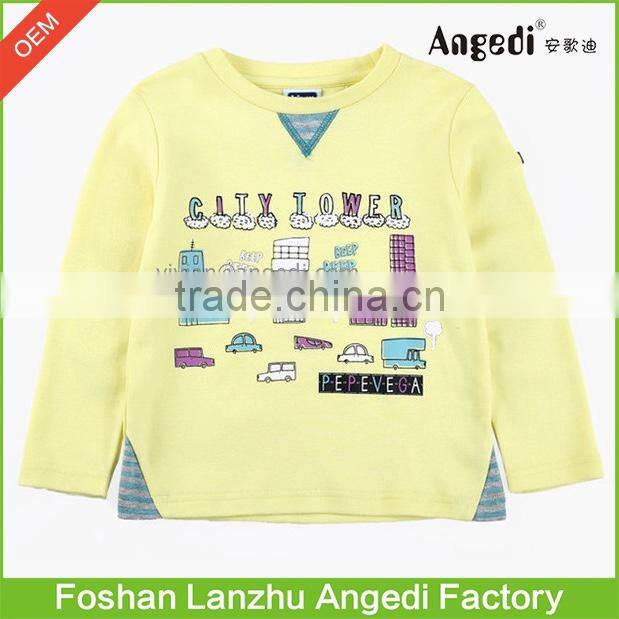 Kids wear Boys clothing long sleeve jumper contrast color Graphic top