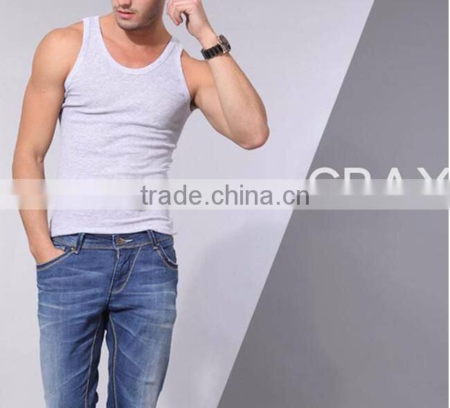 Latest Design Fashion Gym Wholesale 100 Cotton Blank Mens Tank Top, custom tank top