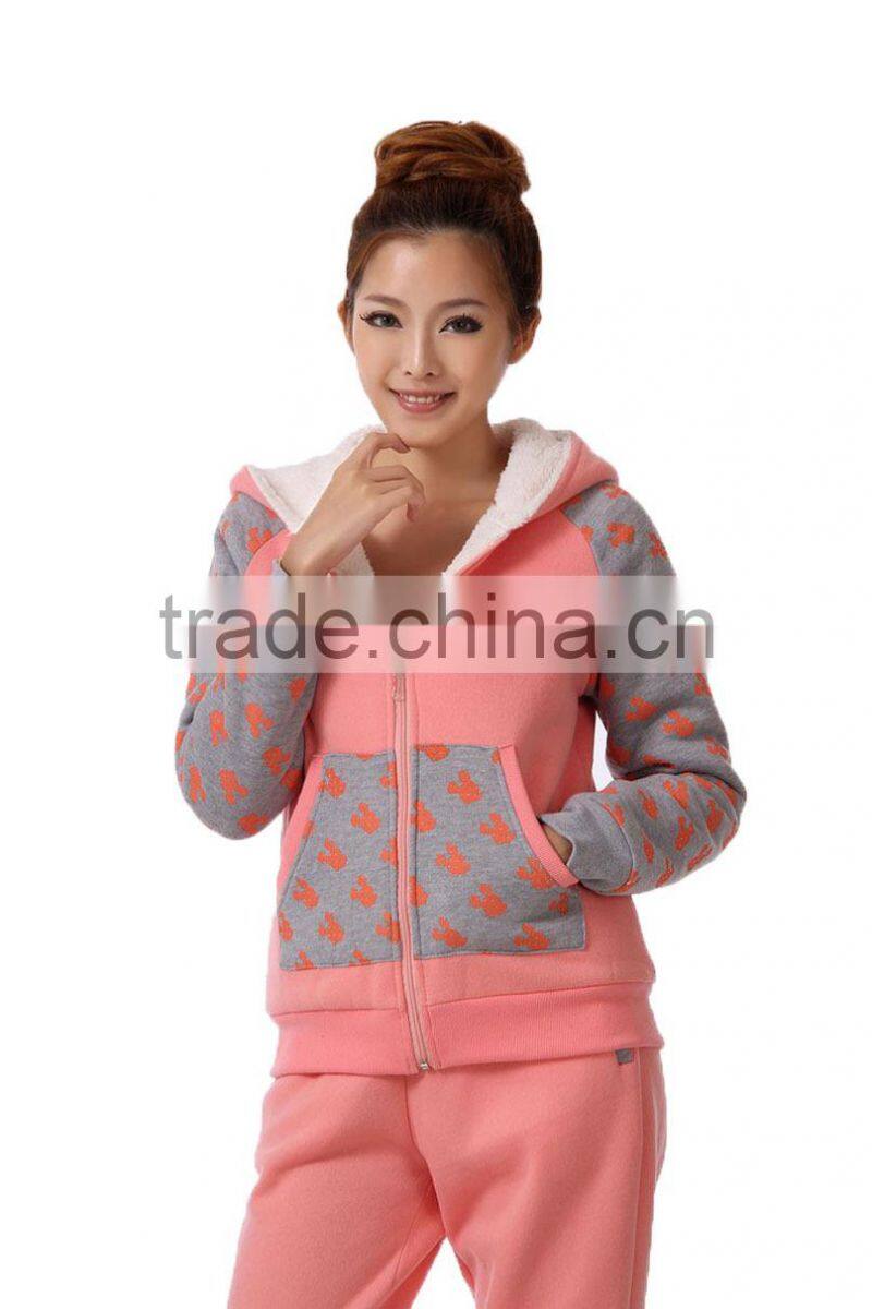 Wholesale woolen women custom hoodies for sale printed hoodies