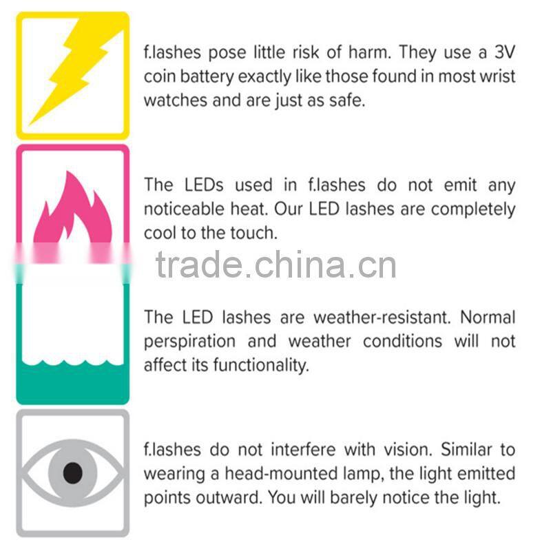 LED False Eyelashes lamp Multi color LED Light with Sound control