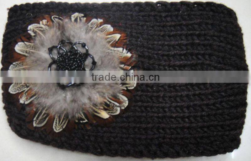 Fashion new Hot knitted acrylic designer jewelry headband for winter