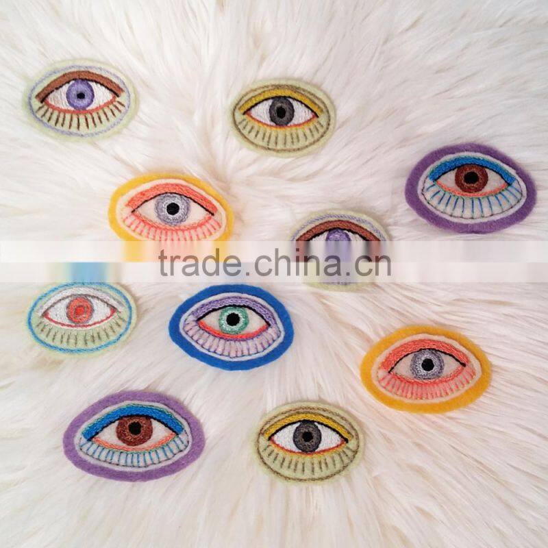 Custom high quality embroidered eye patch for clothes embroidery patch made in china choose size/color