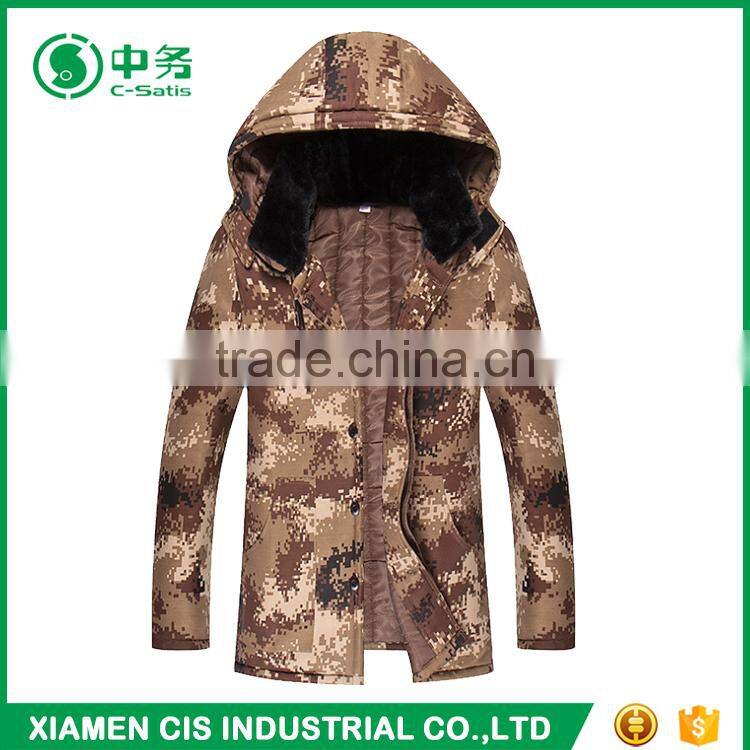 New Arrival Plus Size Long Style Winter Windproof Mens Camo Cotton - Padded Jacket