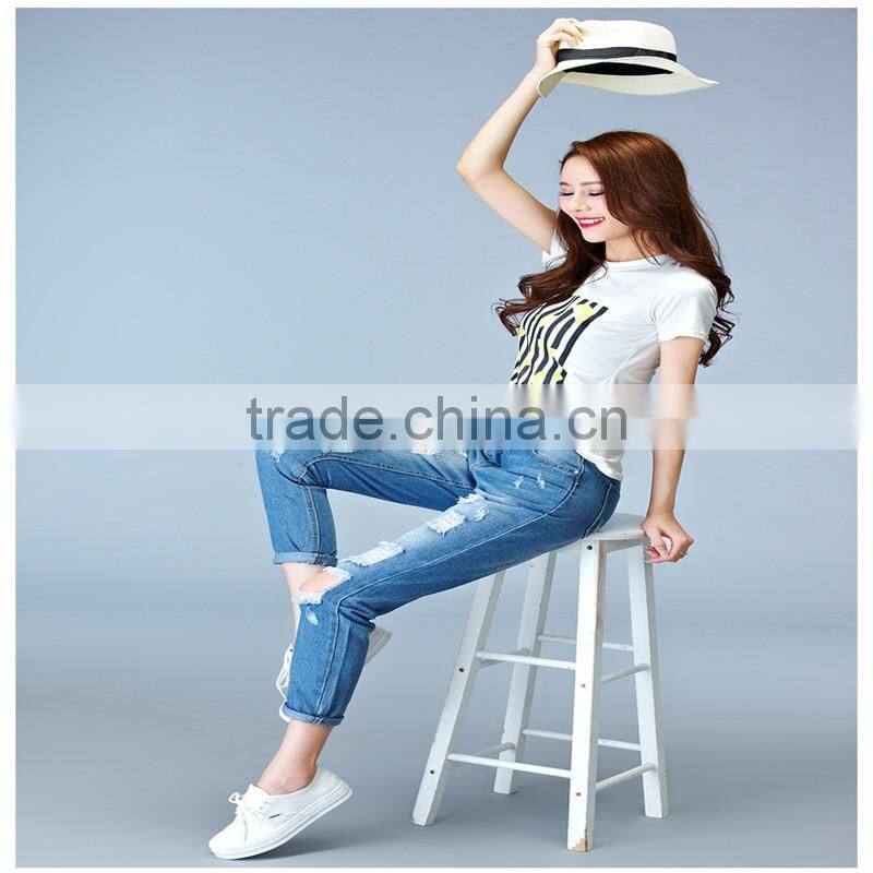 2016 new fashion brand women Slim jeans blue jeans female stretch jeans female