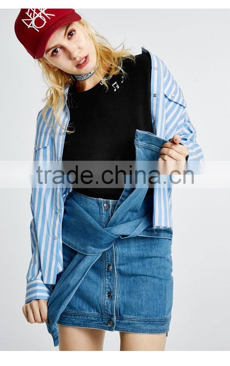 wholesale fashion cool girl uk women black t shirts printing custom with music pattern