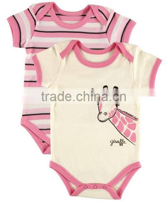 Re stripe applique bear organic cotton summer wear short sleeve wholesale pattern custom made kids jumpsuit