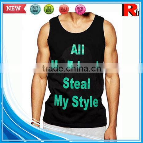 Alibaba china cheap sports bodybuilding screen printed wholesale tanktop gym men