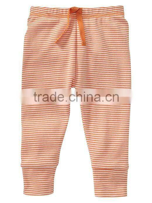 BOYS COTTON STRIPED PANT WITH SOLID WAIST BAND & CUFFS