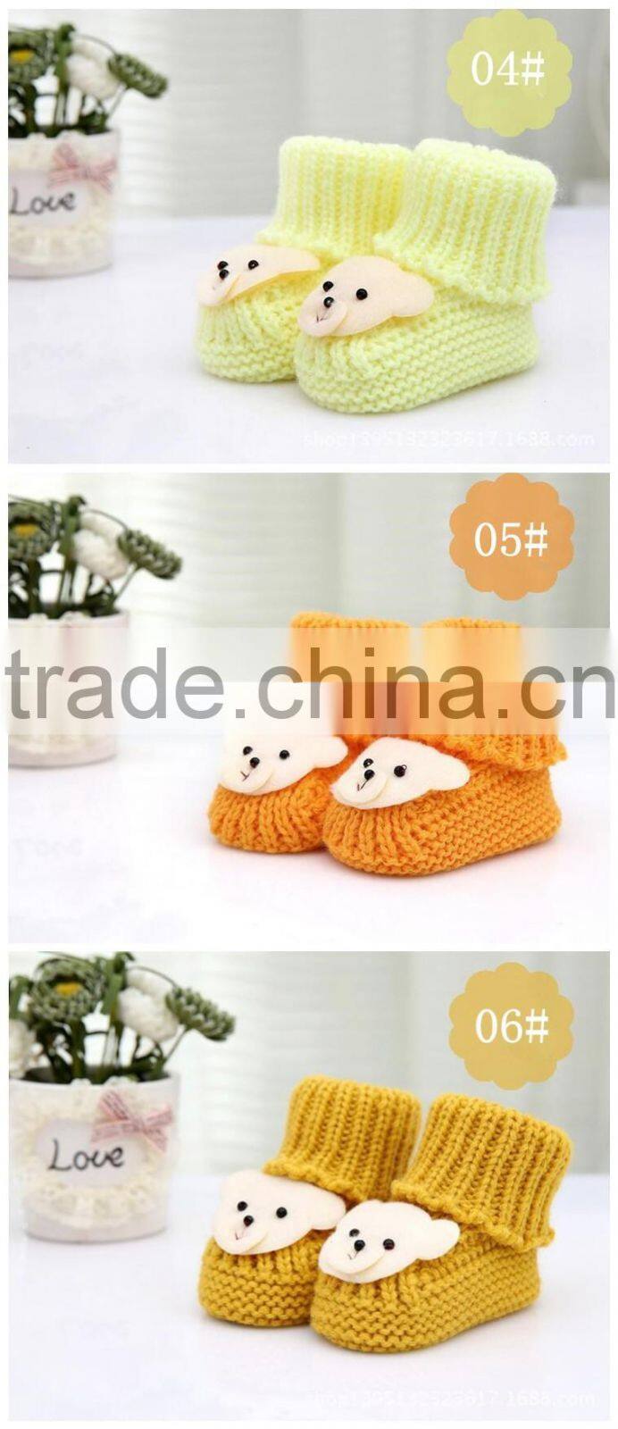 Fashion knitting wool baby shoes crochet casual baby shoes