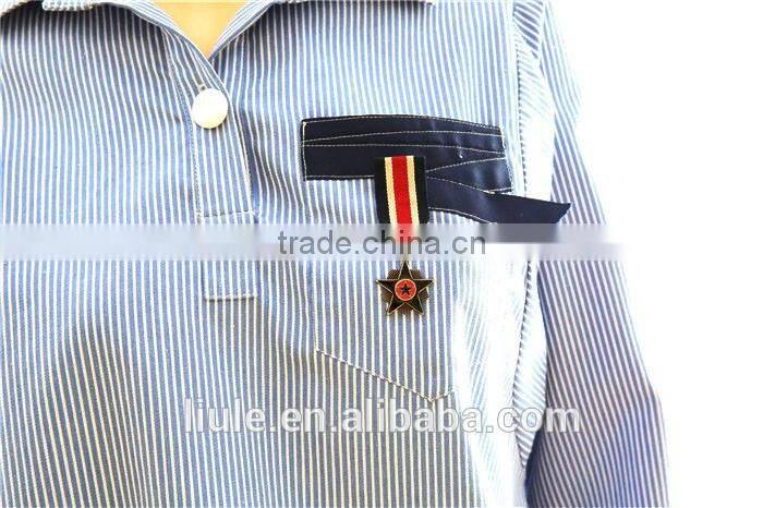 New design stripe ladies long sleeve blouses high quality striped shirt