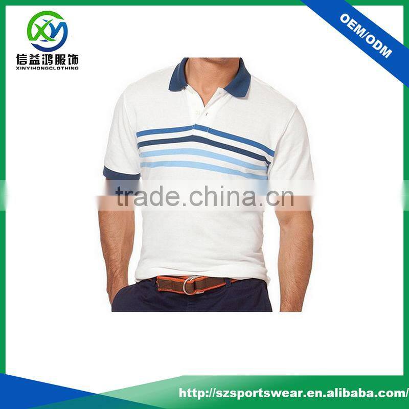 High quality mens polyester pique fashion design polo shirt with flat knit collar