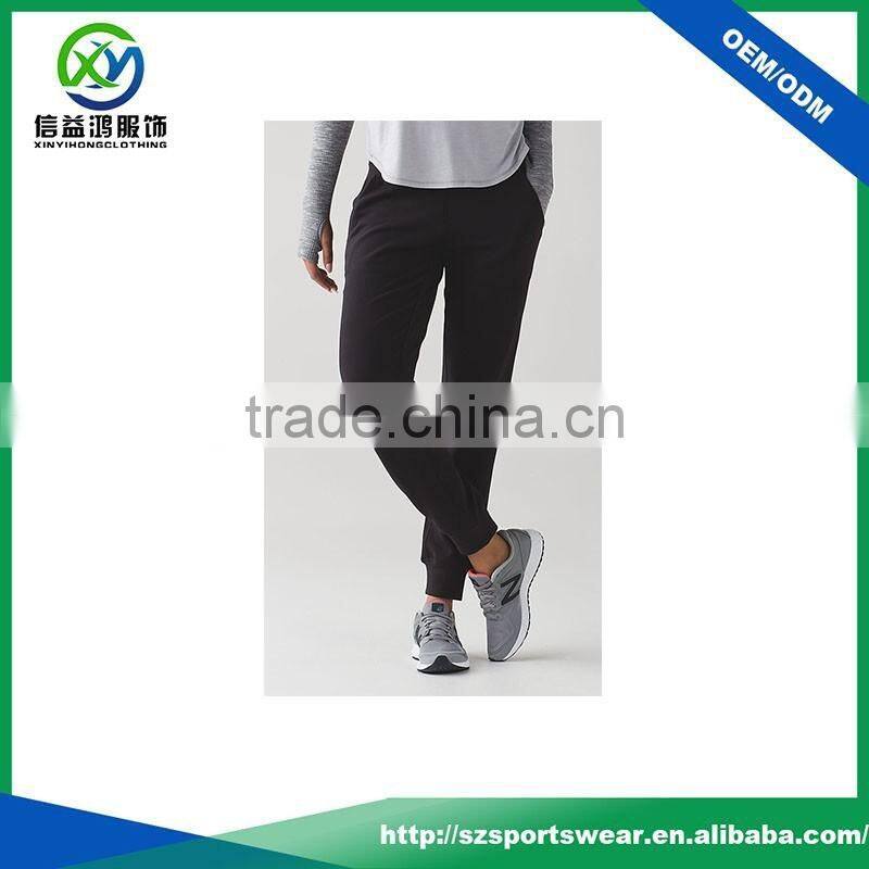 OEM custom made high quality 100% polyester women jogger pants sports wear running pants