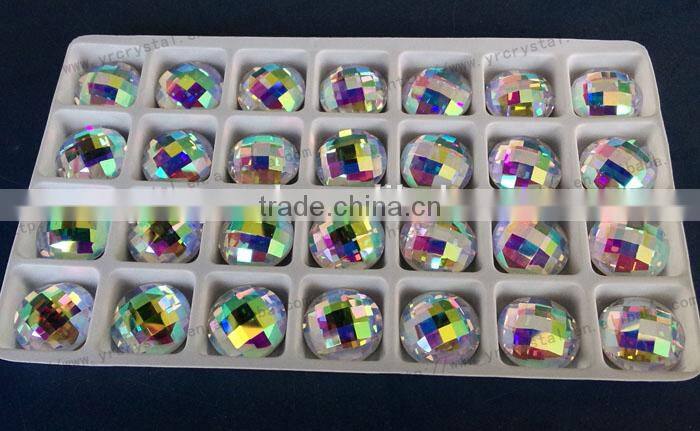 crystal AB round shiny glass flat back rhinestone crystal stone