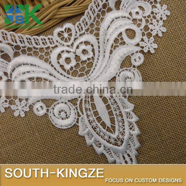 New crochet collar Beautiful Milk White Fabric Flower Venise Lace Sewing Applique DIY Craft soluble lace collar Ladies