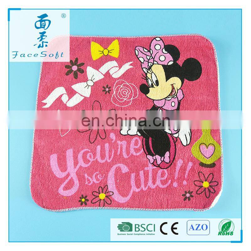2017 popular compressed cartoon hand towel with logo for Christmas