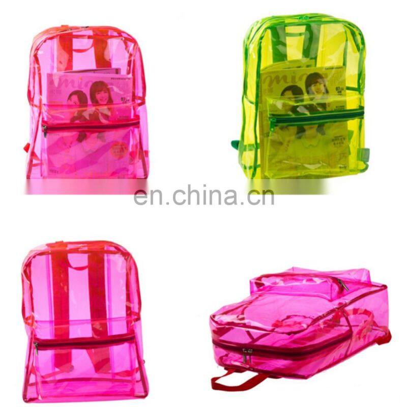 Fashion Lightweight Kids PVC School Transparent Backpack