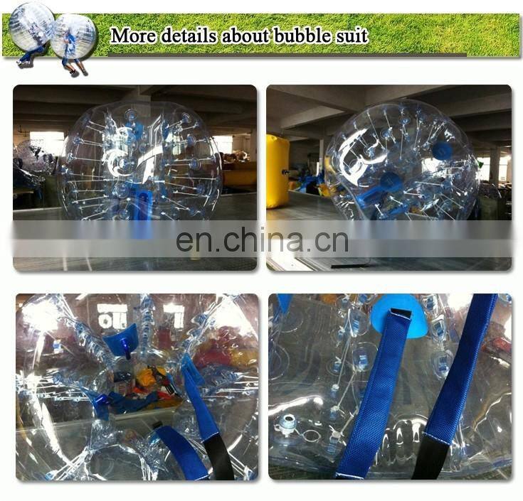 Exciting body game 0.8mm TPU/PVC outdoor soccer bumper balls australia