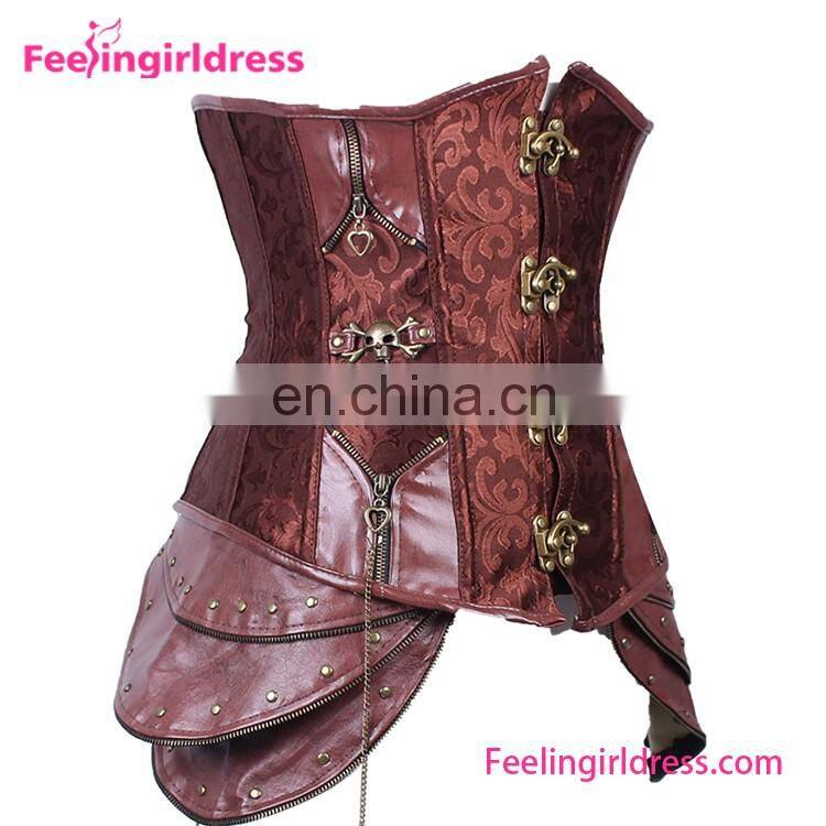Purple Satin Overbust Girls Sexy Dot Corset